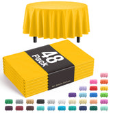 Round Yellow Plastic Table Cover | Case of 48